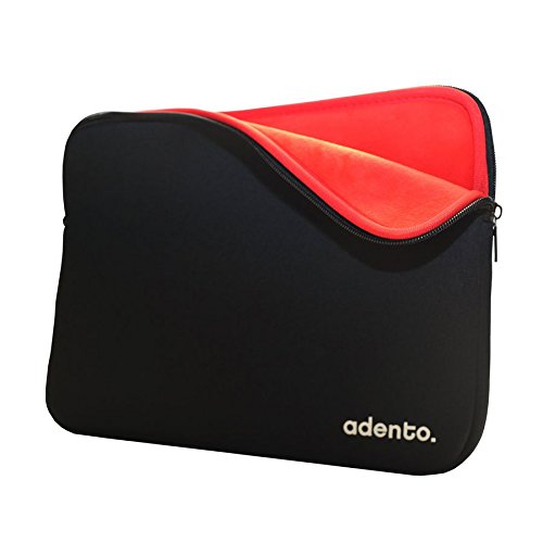 Adento Neopren Notebook-Schutzhülle für 15 - 15,4 Zoll Notebooks (39,11 cm), schwarz/rot