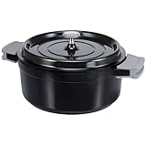 Beka 13391244 Cook On Cocotte ronde + couvercle en fonte d'aluminium noire 24 cm