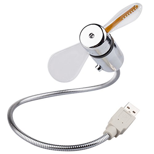 TRIXES Flexibler USB Desktop & Laptop Ventilator mit LED Temperaturanzeige