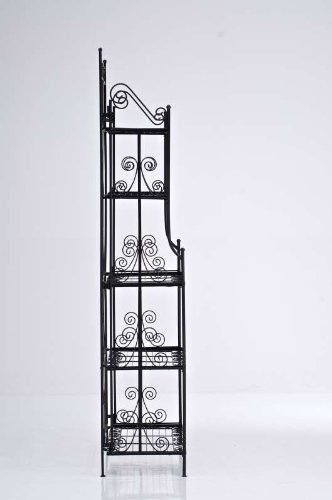 CLP Eisenregal CIARA, Metall-Standregal, 5 Böden, 170 x 75 x 35 cm, klappbar schwarz - 3