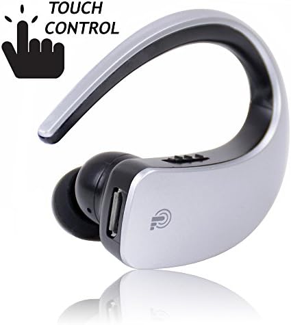 HaiShuLin Bluetooth Headphone Sound Bass Stereo Outdoor Sport Music Headset Noise Headphone Wireless Earphones Handfree V4.1 With Mic Touch-panel For iPhone,iPad iPod,Samsung(Q2 Silver)
