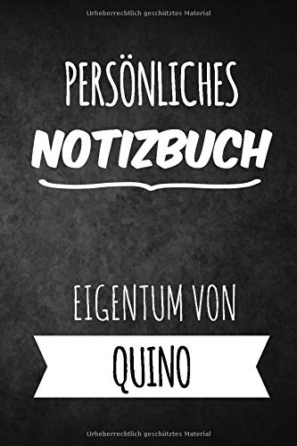 Preisvergleich Produktbild Quino Notizbuch: Persönliches Notizbuch für Quino / Geschenk & Geschenkidee / Eigenes Namen Notizbuch / Notizbuch mit 120 Seiten (Liniert) - 6x9
