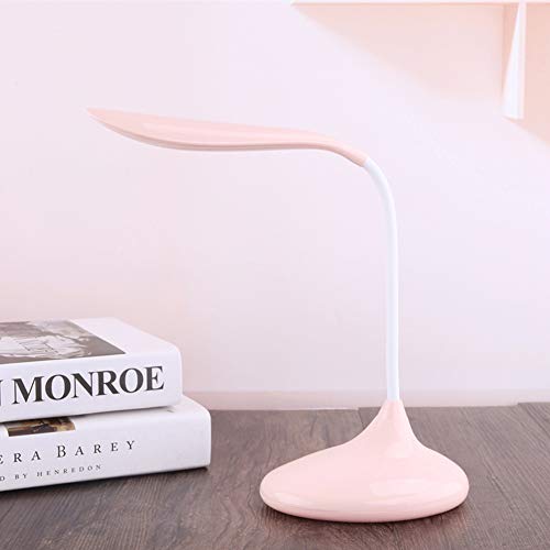 Preisvergleich Produktbild LED-Schreibtischlampe, flexibler Schwanenhals, Augenschutz, Leselampe mit USB-Ladeanschluss, wiederaufladbar, energiesparend, ABS, rose, 14 * 11 * 24cm