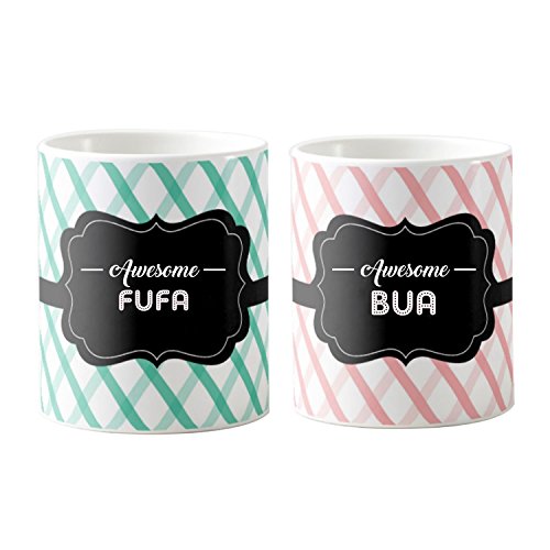 Designer Panda, awesome bua awesome fufa, Printed Coffee Ceramic Mugs set of two