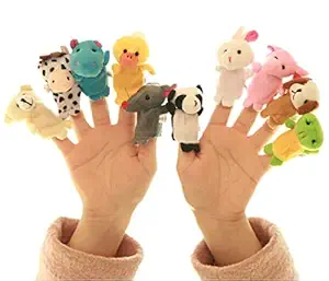 DIGI BUCKET Animal Finger Soft Toys for Kids and Baby , Learning Toys , Story Telling , Playtime , Cute Animal Toys ( Set of 10 )