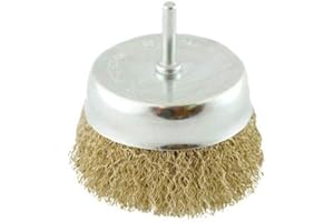 EGATOOLS EGA Messing Topfbürste, Durchmesser 30, 40, 65, 75 oder 100 mm, mit Spannschaft, Größen:75 mm