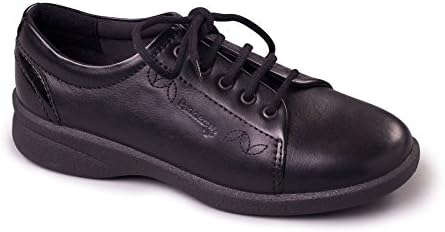 Womens Shoes - Refresh 2 - Lace Up Fastening Leather Upper - Extra Wide EEE/EEEE Dual Width Fit with 2 Removable Insoles - Black - Size 7