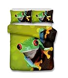 helengili Rana Patrón Realista 3D Ropa de Cama Juego de Funda nórdica Cama Hoja # 2, 100%...