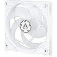 ARCTIC P12 PWM PST - 120 mm Case Fan with PWM Sharing Technology (PST), Pressure-optimised, quiet motor, Computer, Fan Speed: 200-1800 rpm (0 rpm <5%) - White, Transparent