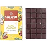 Cocoacraft 52% Mild Dark Chocolate Couverture (210g) Dark Chocolate Baking Bar| 100% Natural| Handmade Artisanal Couverture f