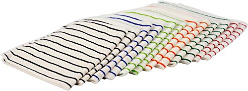 RESPEKT Mikrofaser – Tücher PLUS, 12tlg – Set in 6 Farben Das Original aus dem TV!!! weiß/gestreift - 2