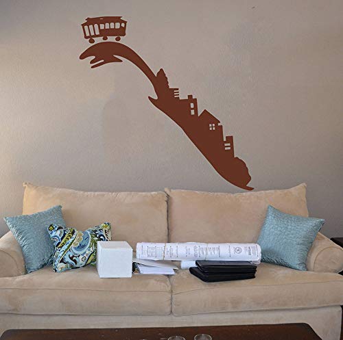 Preisvergleich Produktbild Mrlwy San Francisco Trolley Wandaufkleber Schlafzimmer Kindergarten Trolleybus Railway Hills Wandtattoo Wohnzimmer Sofa Kinderzimmer Vinyl Decor 56X56 Cm