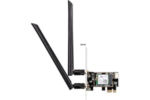 D-Link DWA-X582 AX3000 Wi-Fi 6 PCIe Adapter with Bluetooth 5.0, MU-MIMO, Dual Band, Detachable High-Gain Antennas, WPA3, With Low Profile Bracket, Compatible with Windows