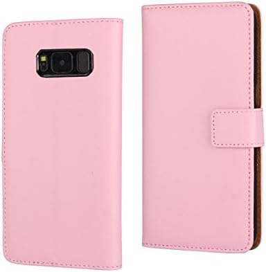 Samsung Galaxy S8 Galaxy S8 Plus PINK Real Genuine Leather Stand Wallet Flip Case Top Quality Book Style Leather case Credit Card Slot (Samsung Galaxy S8 Plus)