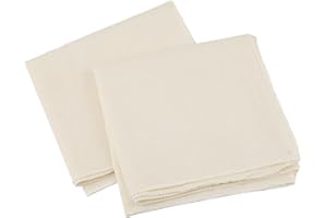 CEXUN 2 Toallas de Paso,50 x 50 cm, para Colar, Paño de Filtro de Cocina 100 Gasa, Sin Blanquear,Cuadrada de Muselina Suave de Algodón Puro para Colar Frutas, Vino, Hornear,Telas Filtrantes Reutilizable