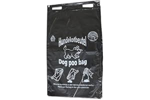 Hundekotbeutel SCHWARZ - ÖKO - schwarz bedruckt weiss - starke Qualität Stärke ca. 13 mµ - abreissbar - 20 x 32 cm (1000 Stück)