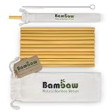 pajita bambu IDEAL PARA TODAS LAS BEBIDAS. Las pajitas Bambaw son multiusos y puede utilizarlas en cantidad de bebidas, tanto frías como calientes (sin miedo a que se recalienten como las de acero). Al estar fabricadas con bambú natural, cada pajita tiene un color y tamaño únicos. ¡Dé un toque exótico a sus cócteles!