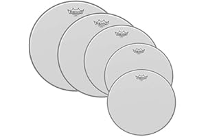 FREESOUNDGUITARS SET PELLI SABBIATE 10" 12" 14" 16" 22" PER BATTERIA ACUSTICA REMO AMBASSADOR