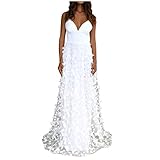 ♥♥Mode, lässig HHyyq-Kleid Damen Sexy Hochzeitskleid Neckholder Kleid Maxikleid Prom Rock Cocktail Robe Reizvoller Sleeveless Bügel Backless Partei Langes Kleid Mode Schlingenkleid Beauty Kleid Abendkleidung