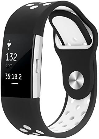 JUNYI Fitbit Charge 2 Strap Bands ,Soft Silicone Adjustable Sport Watch Strap Accessory Band for Fitbit Charge 2 Replacement Fitness Smart Wristbands