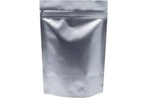 WACCOMT Pack Lot de 50 sacs d'emballage en aluminium pur avec fermeture éclair et anti-odeurs - 16 x 24 cm (6,3 x 9,4 pouces)