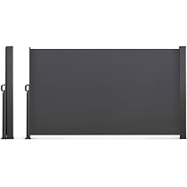 Store Latéral Extensible Juskys 500x160 Cm - Brise-vue, Protection Solaire Et Vent - Toile Polyester Déperlante, Acier - Gris Foncé