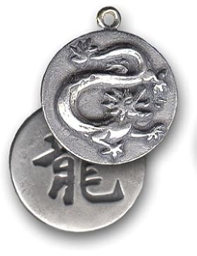 Amulett Talisman Anhänger / Feng Shui Der Drache ( 2,8 x 3,2 cm ) - Ein Beschützer, er verleiht Kraft und Mut