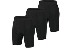 AUYAO Kompressionsshorts för män, 3 delar, snabbtorkande cykling, sportleggings med anti-svett och ventilerande träningsbyxor