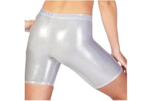 Prime fashions Ladies and Childrens Shiny Metallic Cycling Shorts (Kids and Adults Sizes)