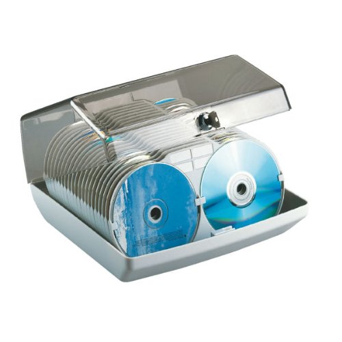 Preisvergleich Produktbild Esselte 90955 CD-Box für 80 CDs mit Schloss, hellgrau