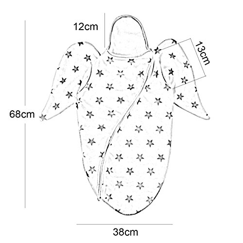 Happy Cherry Baby Swaddle Säugling Flanell Schlafsack mit Zip Ganzkörper Frühling Herbst Pucksack Muster druck Infant Swaddle Neugeborene Decke Für Schlaf Größe 68 * 38 CM für 0-6 Monate Farbe Wählbar - 6