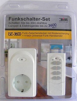 Preisvergleich Produktbild Funkschalter-Zwischenstecker-Set DZ-3600 mit Fernbedienung