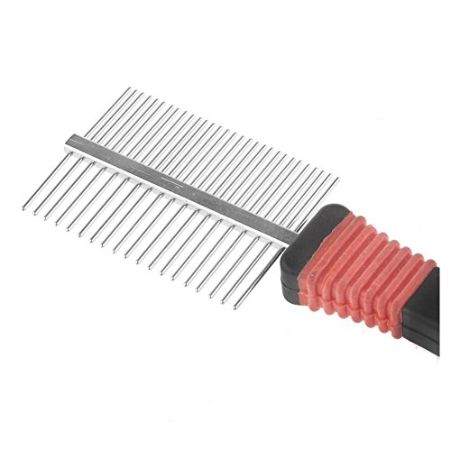 Grooming-Comb-SODIALR-Dog-Cat-Pet-Metal-Handle-Double-Side-Teeth-Brush-Grooming-Comb-Rake-Tool-RedBlack
