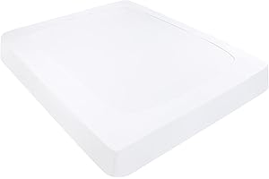 PiccoCasa Copertura a molle in tessuto elasticizzato avvolgente su 4 lati, senza pieghe, per la casa, coprimaterasso elastico per materassi fino a 35,6 cm, bianco, super king