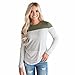 Produktbild Langarm Damen Shirt Sunday Lässige Langarm Streifen Patchwork Stretchy Tops Bluse T-Shirt (S, Grün)