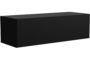 meble masztalerz Wisząca Szafka RTV 100 cm - Czarna matowa - Szafka pod Telewizor do Salonu - Nowoczesna z Miejscem do Przechowywania - 100 x 30 x 36,5 cm