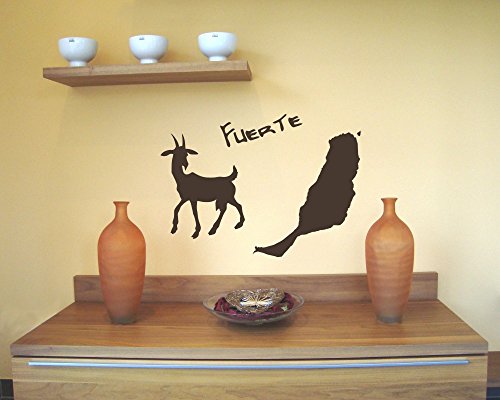 Wandtattoo Fuerteventura Aufkleberset in 7 Größen und 19 Farben (35x80cm mittelgrau) - 5