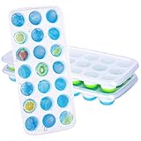 🍸【MATERIAL DE SEGURIDAD DEL GRADO ALIMENTARIO】Hecho de silicona y material de PP certificado por LFGB, estas bandejas de cubitos de hielo son de calidad y durabilidad superiores. Ideal para uso en el hogar, fiestas y bares.