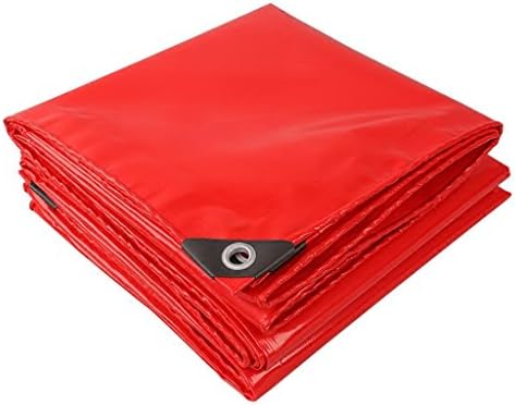 Outdoor Supplies Tarpaulin thickened outdoor shade cloth encryption high strength wire cutter scraper tarpaulin thickness 0.45mm various sizes (Color : Red, Size : 3M*6M)