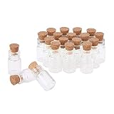 Botes de cristal transparente con tapa de corcho. Recipiente perfecto para semillas, pastillas, caramelos, especias, condimentos, cuentas. Ideal para artículos con forma de pellet o polvo. Elección práctica para usted.