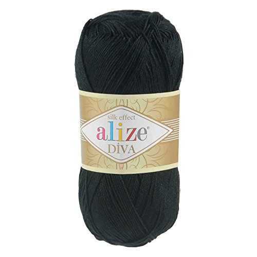 Strickgarn ALIZE DIVA - 100g, Farbe 60 schwarz
