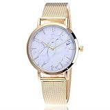 Suitray Armbanduhr Damen,Stein Gedruckt Frauen Uhren Analoge Quarzuhr Freizeit Uhr Geschenk,Runde Zifferblattgehäuse Milanese Edelstahlband Uhren