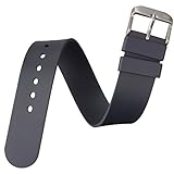 Uhrenarmband ZULUDIVER® 1-Teilig aus Gummi (Italienisch) Taucher PU Gummi Grau 20mm