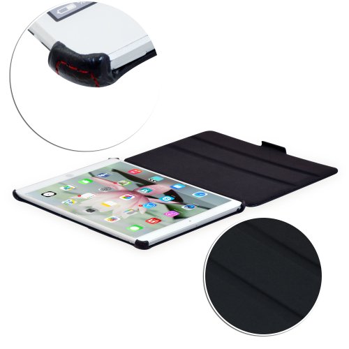 MANNA iPad 2017 iPad Air iPad 5 Schutzhülle Hülle Case Tasche von Manna | Schwarz mit farblich abgesetzten Nähten | Easystand einfach aufstellbar | AutosleepFunktion - 7
