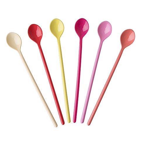 Rice DK - Juego de 6 cucharas de melamina para café con Leche, 6 Colores Surtidos