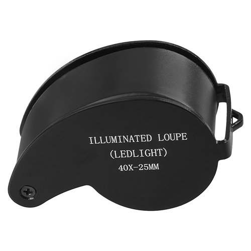 Lupe 40 Fach Linse Objektiv 25mm mit LED Licht für Juwelier Briefmarke Schmuck - 2