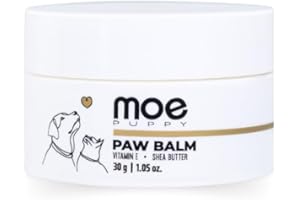 Moe Puppy Natural Paw Balm for Dogs & Cats Lick Safe Paw Balm for Cracked & Dry Paws and Nose Heals, Repairs & Moisturizes Paws, Elbows & Dry Itchy Nose white 30 g (Pack Of 1)