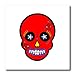 Produktbild 3dRose ht_28876_3 Day of The Dead Skull Dia De Los Muertos Zuckerschädel mit rotem schwarzem Eisen auf Wärmeübertragung, 25,4 x 25,4 cm