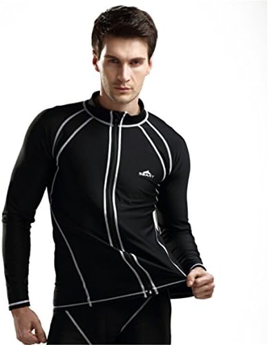 Fashion outdoor diving equipment long sleeves snorkeling swimming tops with zipper for men