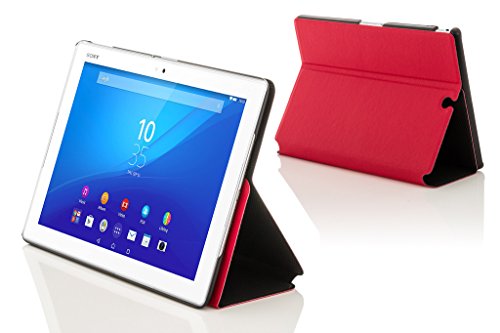 Forefront Cases® Neue Leder Hülle / Tasche / Case / Cover für Sony Xperia Z4 Tablet-PC (25,6 cm 10,1 zoll) SGP771 (Juni 2015) – Rundum-Geräteschutz und intelligente Auto-Sleep-Wake-Funktion mit 3-JAHRES-GARANTIE VON FOREFRONT CASES – inkl. Eingabestift und Displayschutz - 3
